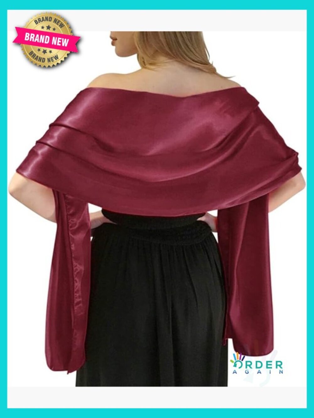 Extra Long Satin Shawl Wrap for Evening Dresses Wedding Party Formal Occasions